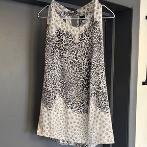 Cabi Black and White Leopard Print Top